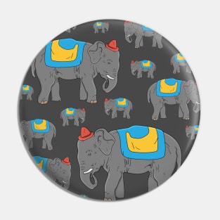 cute elephant wearing circus hat pattern Pin