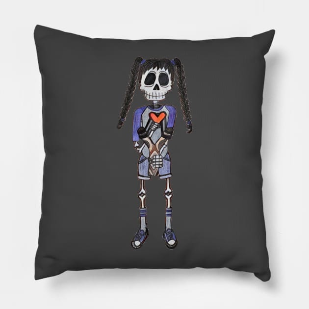 Lively Bones, Slingshot Of Love Pillow by LuvbuzzArt