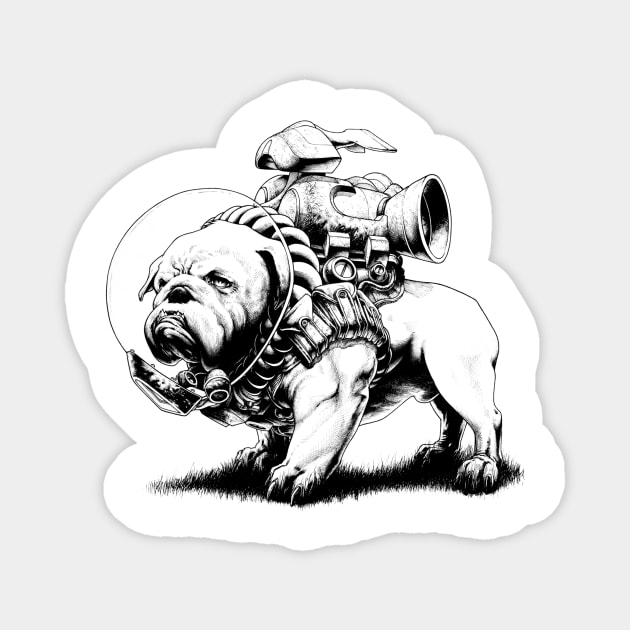 Jetpack Dog | Bulldog Magnet by gregorytitus