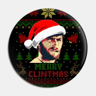 Clint Eastwood Merry Clintmas Pin