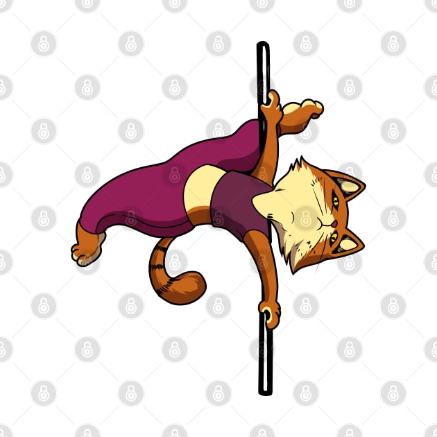 Cat on pole dance pole - Pole Fitness by Modern Medieval Design