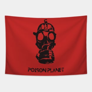 Pollution planet, climate crisis, Gasmask future Tapestry