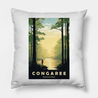 Congaree National Park Travel Poster Pillow