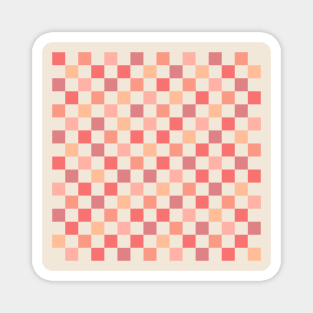 Peach Check Checkered Blush Pink Pastel Pattern Magnet