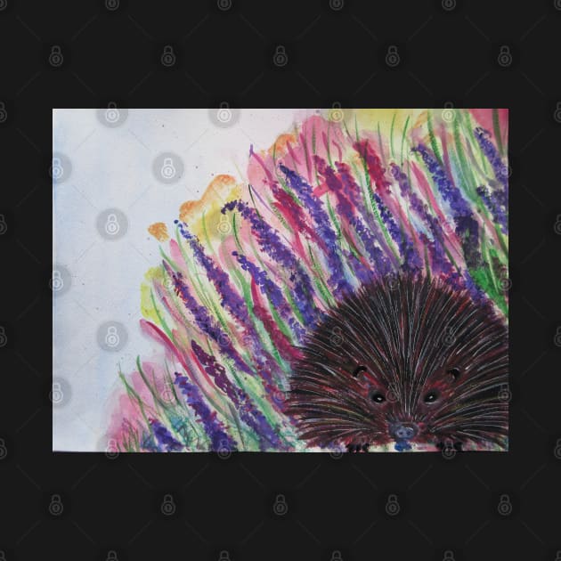 Hedgehog in the Flowers by Juliejart