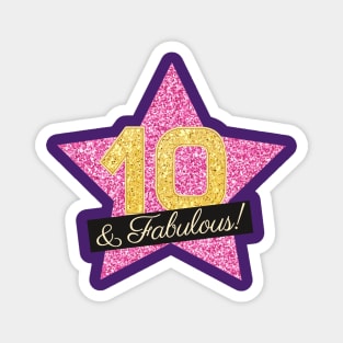 10th Birthday Gifts Women Fabulous - Pink Gold Magnet