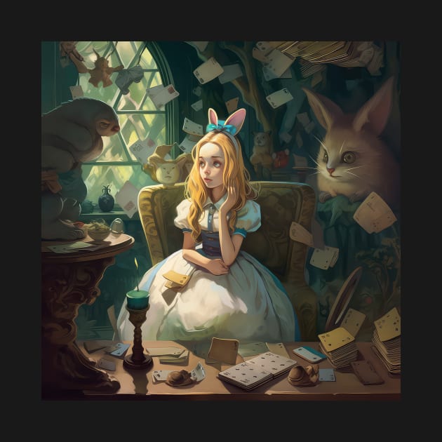 Alice in Wonderland. "Tea Party with the Mad Hatter and the Cheshire Cat" by thewandswant