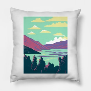 Deer Creek State Park in Wasatch County Utah USA WPA Art Poster Pillow