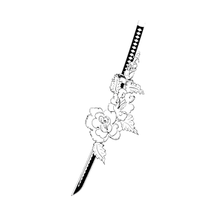 Katana and Roses for Inktober T-Shirt