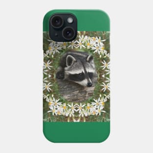 Adorable Raccoon Surrounded by Wildflowers Phone Case