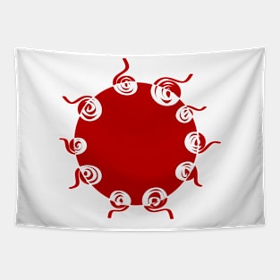 Spiral red sun Tapestry