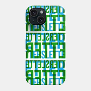 Letters Typography Stack (Blue Green) Phone Case