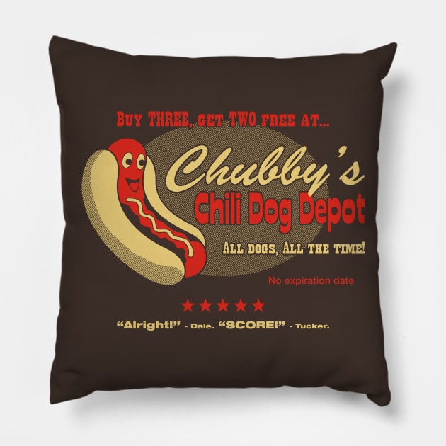 Chubby's Chili Dog Depot Pillow by robotrobotROBOT