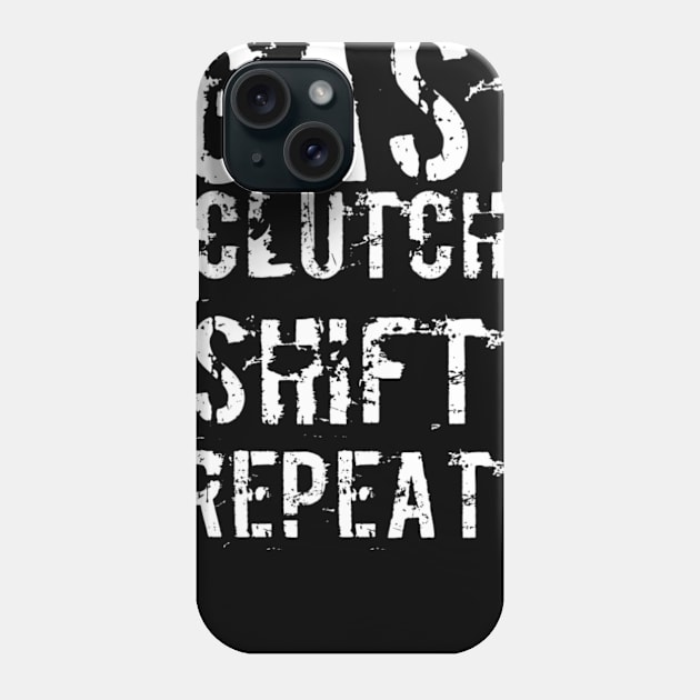 Gas clutch shift repeat white Phone Case by Sloop