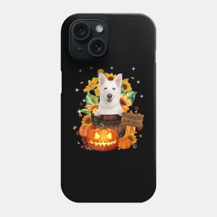 White German Shepherd Halloween Pumpkin Fall Bucket Phone Case