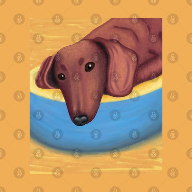 Lazy dachshund by SqwabbitArt