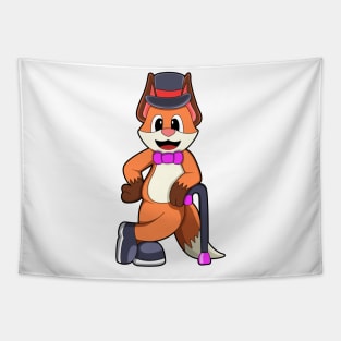 Fox as Gentleman with Hat & Stick Tapestry