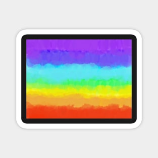 Bright Rainbow Tie Dye Watercolor Gradient Stripe Magnet