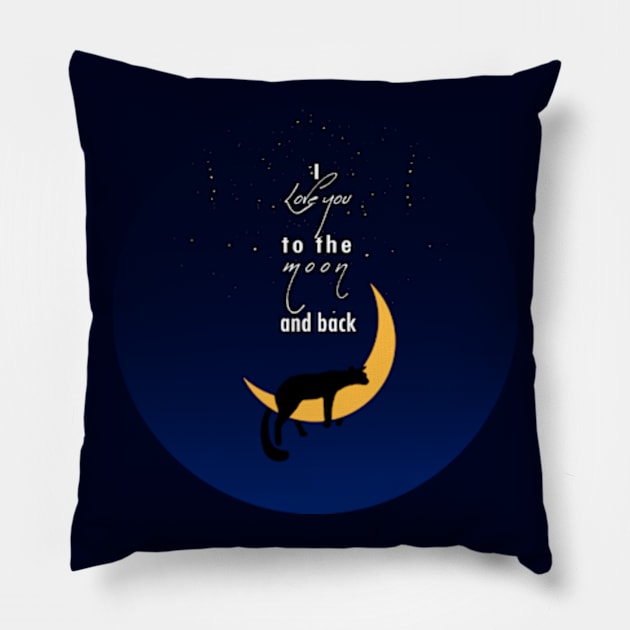 I love you to the moon and back Pillow by Licença Poética