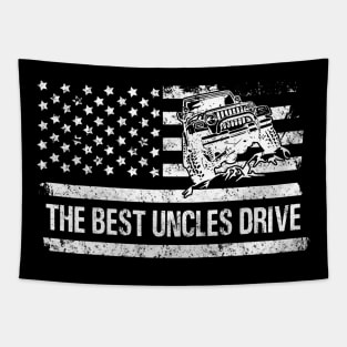 The Best Uncles Drive Jeeps American Flag Father's Day Gift Papa Jeep 4th of July Tapestry