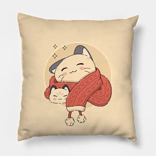 The Winter Kittens | Red Pillow