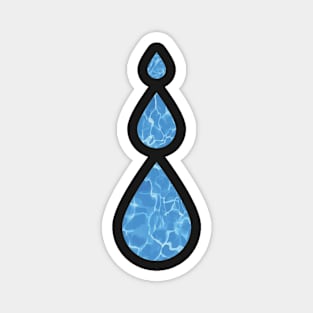 Water Drops Abstract - Water sign - The Five Elements Abstract  Symbol Magnet