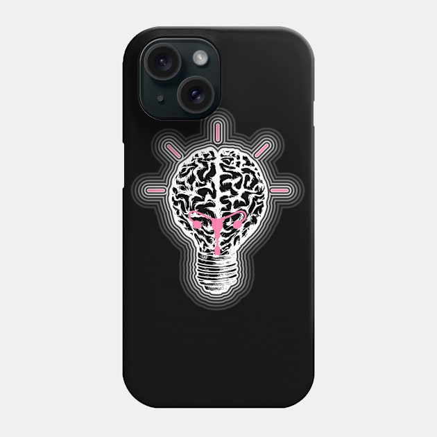 Light bulb brain, feminine creative idea, feminine thinking power Phone Case by Collagedream