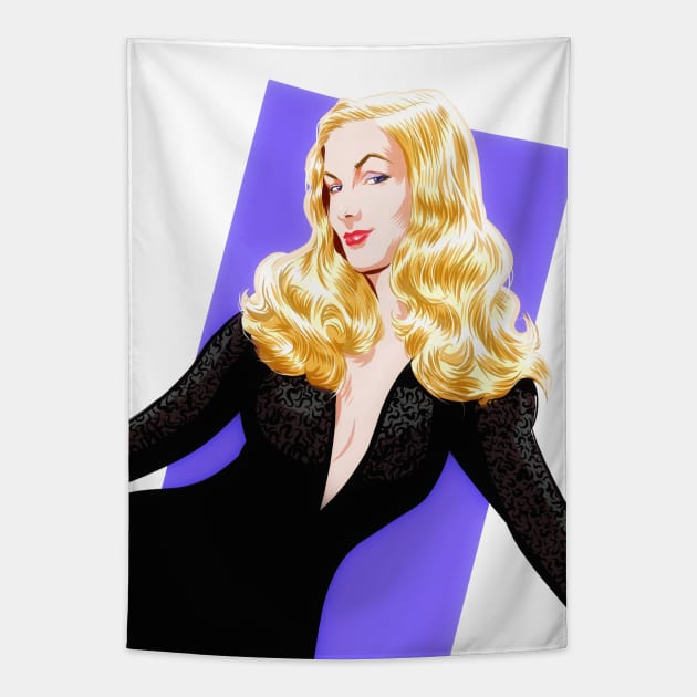 Veronica Lake - An illustration by Paul Cemmick Tapestry by PLAYDIGITAL2020