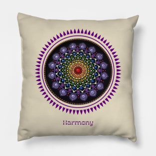 Seven Chakras Song Of Harmony Handmade Mandala. Meditative, Zen. Pillow