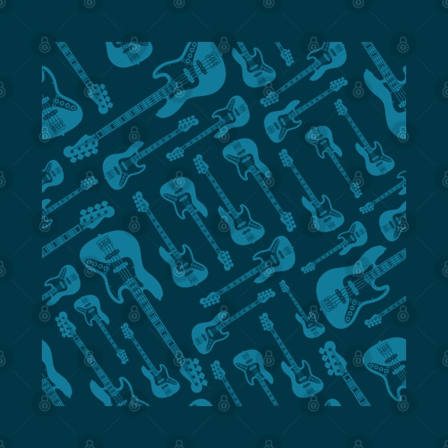 Bass Guitar Seamless Pattern by nightsworthy