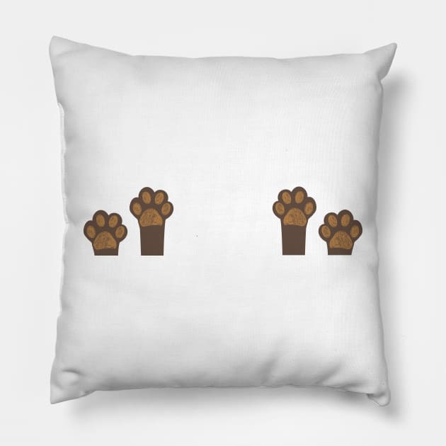 Brown paw print boobs Pillow by GULSENGUNEL