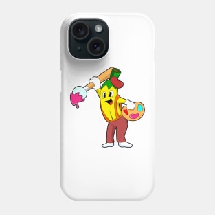 Banana as Painter with Paint brush Phone Case