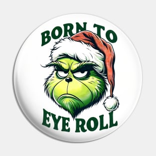 Festive Grinch Humor: Grumpy Santa Hat Christmas Shirt Pin