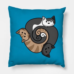 Cats With Spiral Tails Pillow