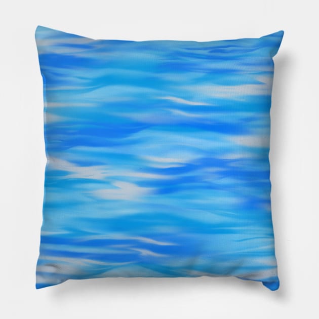 Blue Wave Pillow by Colettesky