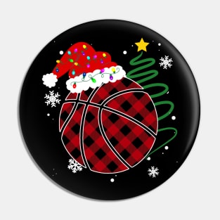 Buffalo Red Plaid Basketball Christmas Sport Xmas Pajama Pin