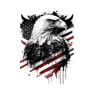 American Flag Eagle Abstract Design T-Shirt