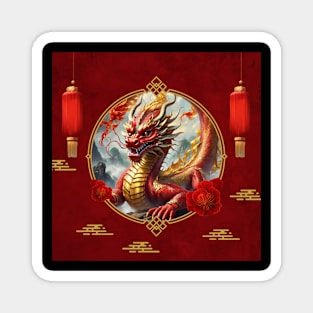 Happy new chinese dragon year. Magnet