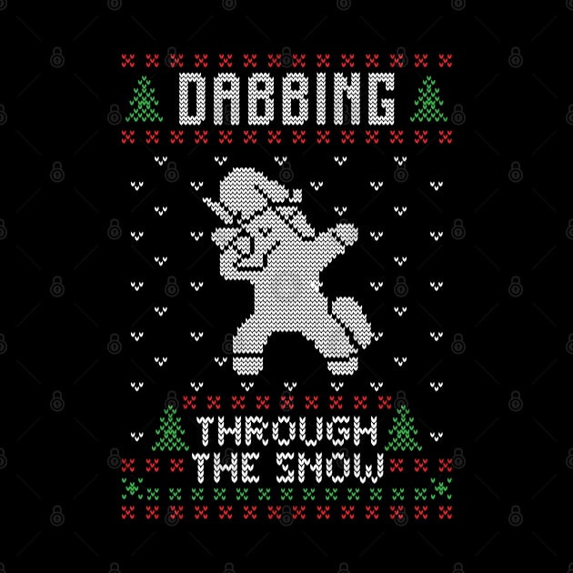 Dabbing Through The Snow - Funny Unicorn Ugly Christmas Sweater by BadDesignCo