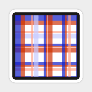 Cozy plaid tartan in cobalt blue and orange Magnet