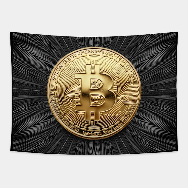 Bitcoin Cryptocurrency Digital Assets Tapestry by PlanetMonkey