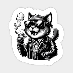 The Smoking Cool Cat Magnet