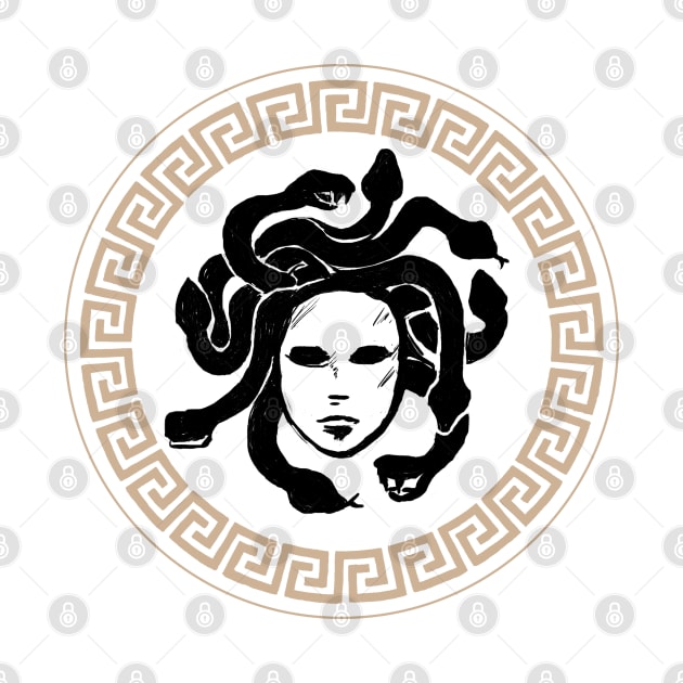 Goddess Athena Shield with Medusa Head by Witchling Art