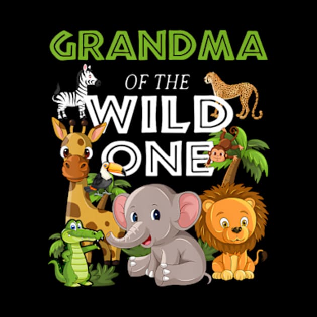 Grandma of the Wild One Zoo Birthday Safari Jungle Animal by Eduardo