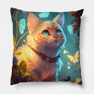 Cat Animal Portrait Painting Pet Character Pillow