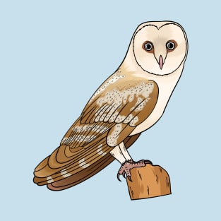 Barn owl bird cartoon illustration T-Shirt