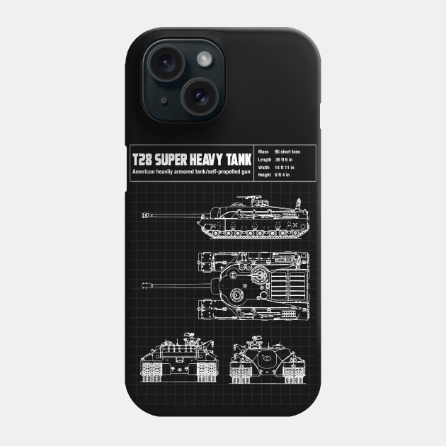 T 28 SUPERHEAVY TANK Phone Case by theanomalius_merch