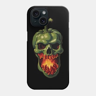 Green reaper hot pepper skull Phone Case