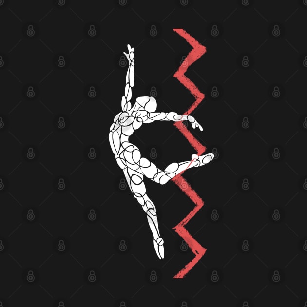 Zig Zag Athlete Jump Dancer Outline by badlydrawnbabe