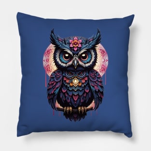 Owl Dia De Los Muertos Pillow